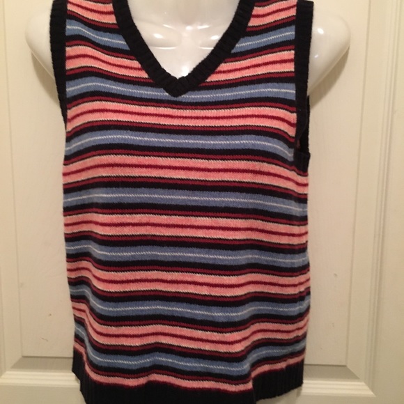VINTAGE! ESPRIT! EUC! Striped Sweater Vest Tank S - Picture 9 of 16